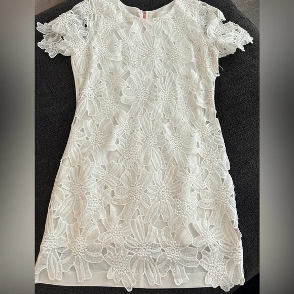 knee length dresses for ladies The Josie Dress in White Chantilly Lace 00 / White Chantilly Lace main image 1